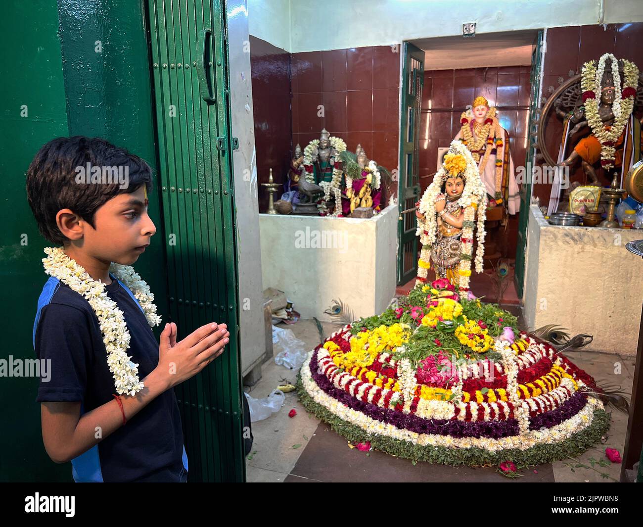 Chennai, India, 20th Aug 2022 Ardent devotees of Lord Krishna